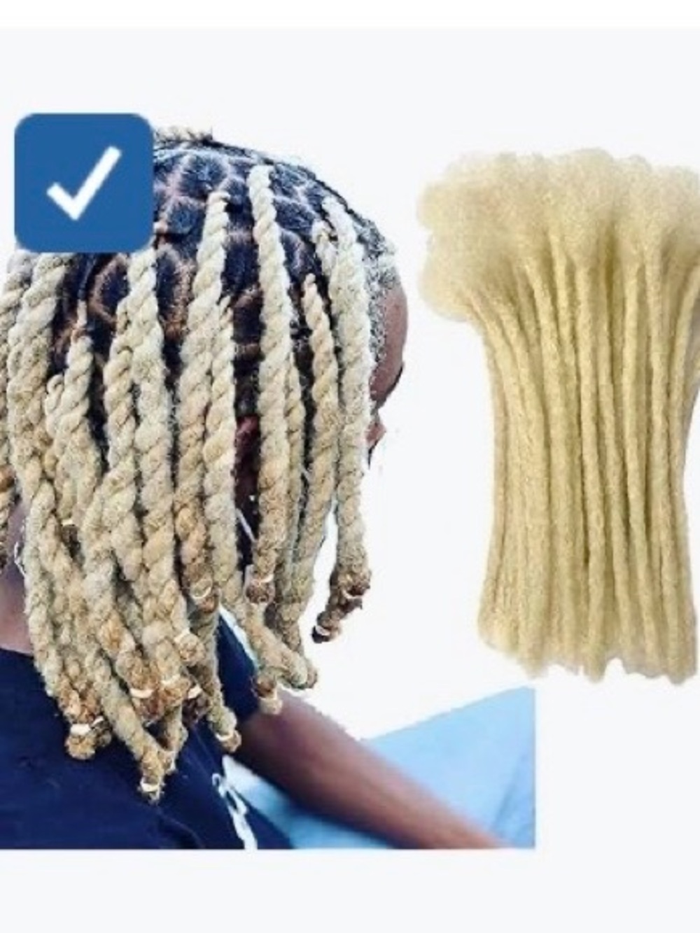 Human Hair  Dreadlocks Extension Handmade Locs Small 20 Strands/pack 10inch